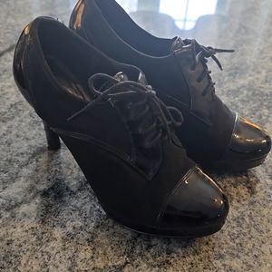 There's been patent leather and mesh heeled penny loafers